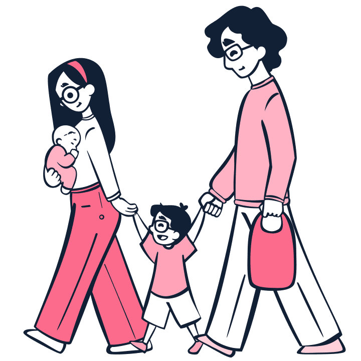 Familia caminando